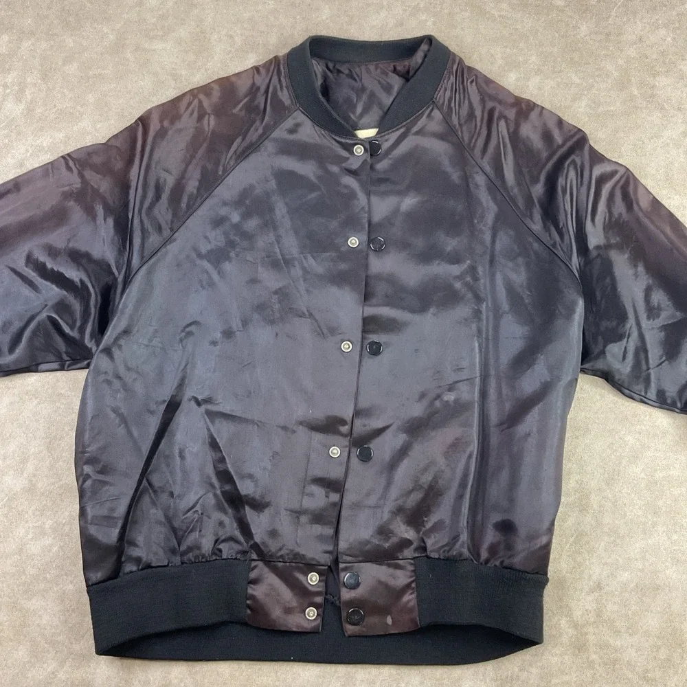 Vintage Pink Floyd Jacket Satin Bomber‎ Snap 80s Body Language Sz M Made In USA